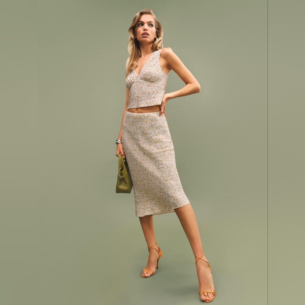 Reformation Ryan Two Piece Ivory - Size 10 - Picture 1 of 3
